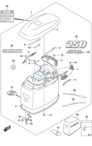 DF 250 drawing Engine Cover (Matte Black) (DF 250S)