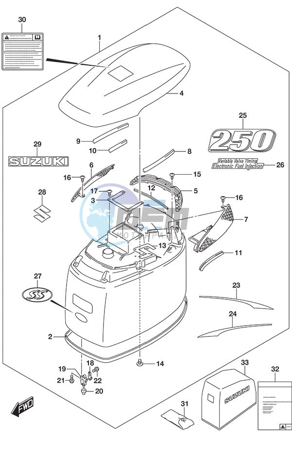 Engine Cover (Matte Black) (DF 250S)