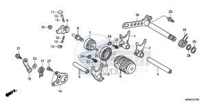 CRF450RF CRF450R Europe Direct - (ED) drawing GEARSHIFT DRUM