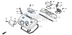 VT600C 400 drawing CYLINDER HEAD COVER