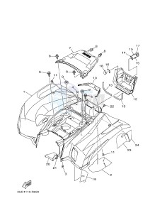 YFM700FWAD YFM70GPHG GRIZZLY 700 EPS (2UD8) drawing REAR FENDER