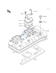 ZX 600 F [NINJA ZX-6R] (F1-F3) [NINJA ZX-6R] drawing CYLINDER HEAD COVER