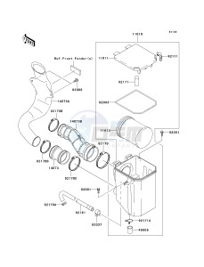 KVF 360 A [PRAIRIE 360 4X4] (A6F-A9F) A8F drawing AIR CLEANER