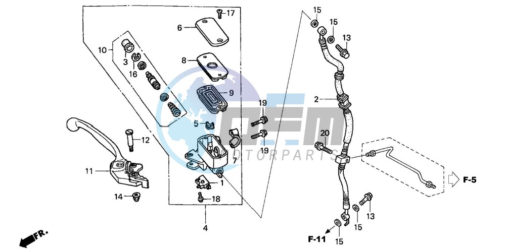 FR. BRAKE MASTER CYLINDER (VFR800)