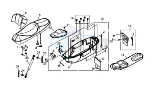 GTS 125 drawing BUDDYSEAT - HELMET BOX