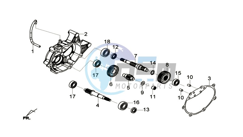 CRANKCASE - DRIVE SHAFT