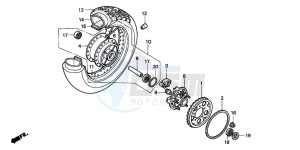 VT600CD 400 drawing REAR WHEEL