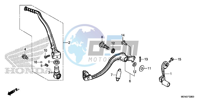 PEDAL/KICK STARTER ARM