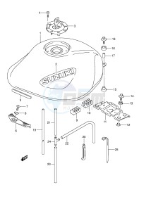 GSF600 (E2) Bandit drawing FUEL TANK (MODEL K4)