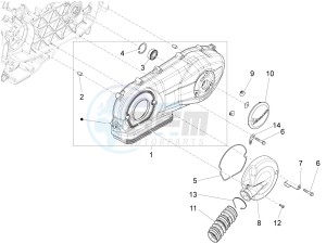 LX 150 4T 3V ie drawing Crankcase cover and cooling