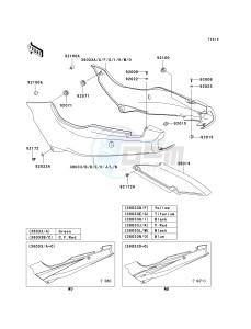 EX 500 D [NINJA 500R] (D6F-D9F) D6F drawing SIDE COVERS_CHAIN COVER