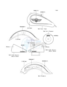 VN 800 B [VULCAN 800 CLASSIC] (B10) B10 drawing DECALS-- C.W.RED- --- CN- -