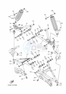 YXM700E YX70MPL (B5FP) drawing FRONT SUSPENSION & WHEEL