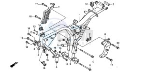 CB600F HORNET S drawing FRAME BODY (CB600F2/F22)