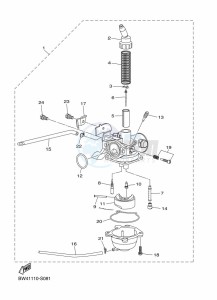 YFZ50 (BW4L) drawing CARBURETOR