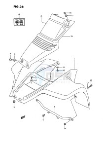 LT80 (P1) drawing FRONT FENDER (MODEL L)