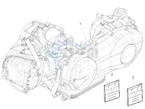 PRIMAVERA 150 4T 3V IE NOABS E3 (NAFTA) drawing Engine, assembly