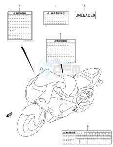 GSX-R750 (E2) drawing LABEL (MODEL Y K1)