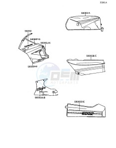 ZX 600 [NINJA 600R] (C3-C7) [NINJA 600R] drawing DECALS-- EBONY- -