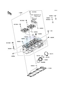 NINJA ZX-6R ZX600R9F FR GB XX (EU ME A(FRICA) drawing Cylinder Head