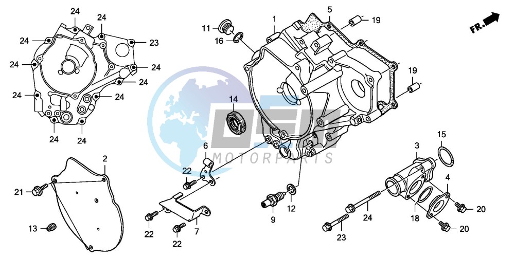 REAR CRANKCASE COVER (TRX250EX1/2)