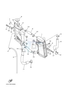 YZ125 (1SR8 1SR8) drawing RADIATOR & HOSE