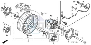 CBR1000RR9 France - (F / MK) drawing REAR WHEEL