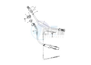 YZ F 250 drawing STEERING HANDLE-CABLE MY02