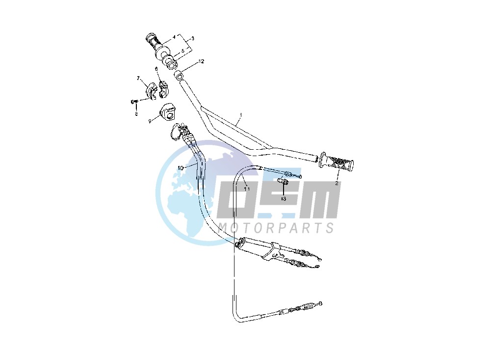 STEERING HANDLE-CABLE MY02