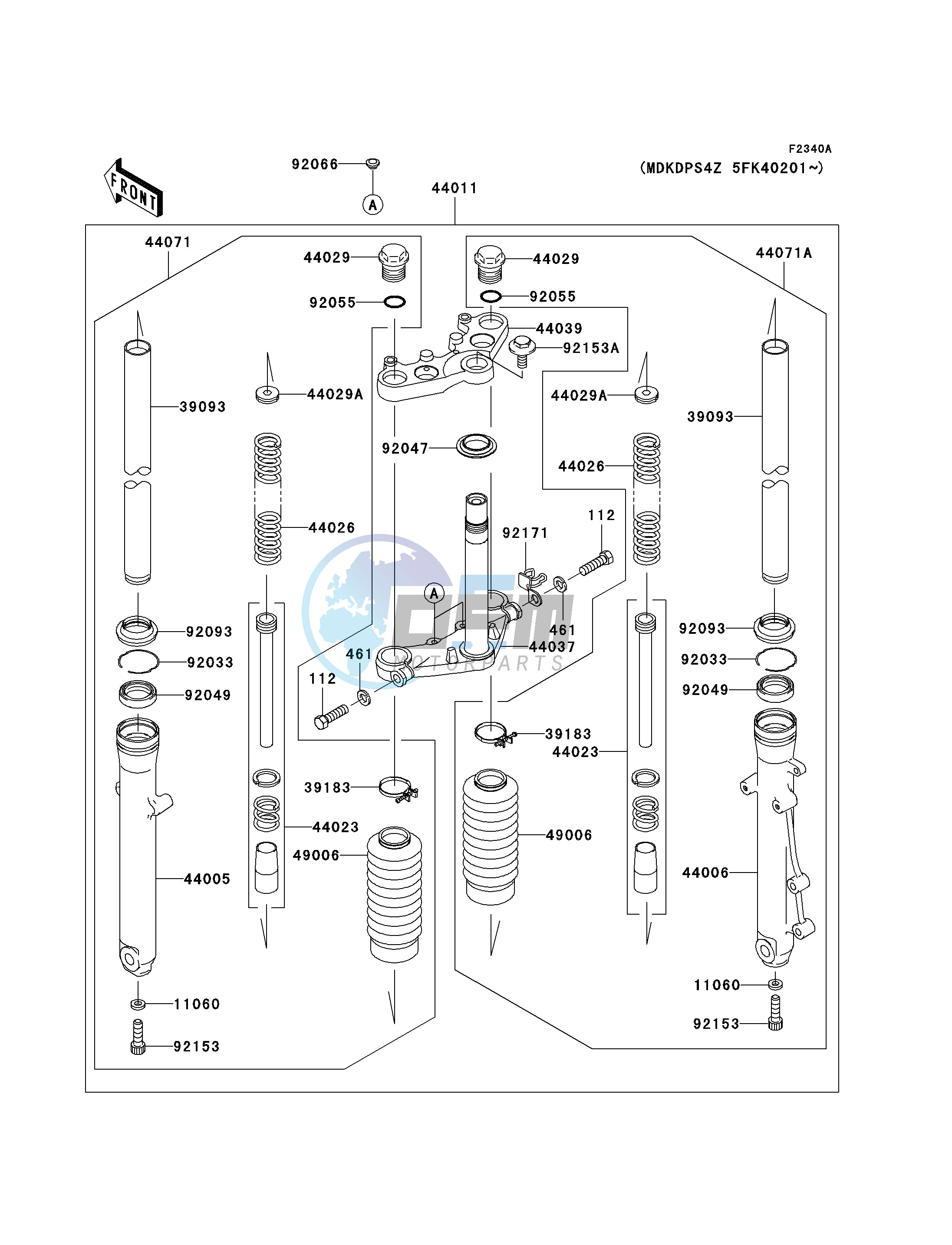 FRONT FORK-- MDKDPS4Z 5FK40201 - - -