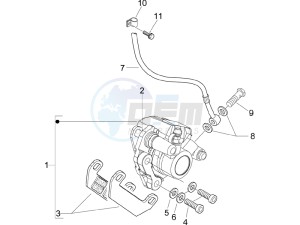 LXV 150 4T USA drawing Brakes pipes - Calipers