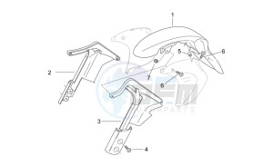 Pegaso 650 Carb drawing Front body - Mudguard