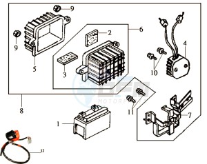 JOYRIDE 125 E2 drawing BATTERY