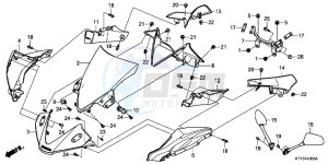 CBR125RWB CBR125RW E drawing UPPER COWL