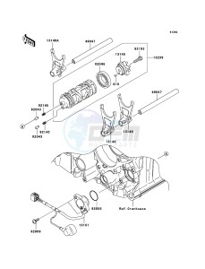 ZZR1400_ABS ZX1400D8F FR GB XX (EU ME A(FRICA) drawing Gear Change Drum/Shift Fork(s)