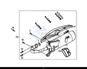 ORBIT III 50 (45 KM/H) (XE05W1-EU) (L8-M0) drawing EXHAUST MUFFLER