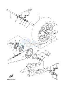 MT07A MT-07 ABS 700 (1XB1 1XB2) drawing REAR WHEEL