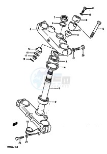 RM250 1988 drawing STEERING STEM