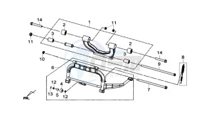 GTS 300i 2012 drawing CENTRAL STAND -SIDE STAND- KICKSTARTER PEDAL