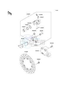 KL 250 G [SUPER SHERPA] (G9F) G9F drawing REAR BRAKE