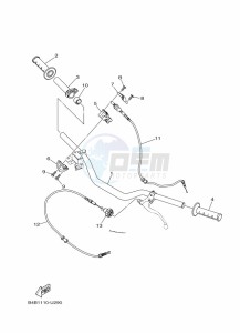 YZ85LW YZ85 (B0GG) drawing STEERING HANDLE & CABLE