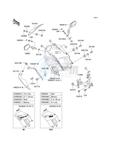 EX 250 F [NINJA 250R] (6F-7F) F6F drawing COWLING