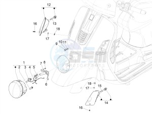 GTV 300HPE SEI GIORNI IE E4 ABS (NAFTA) drawing Front headlamps - Turn signal lamps