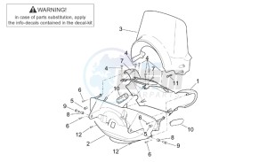 Scarabeo 125-150-200 (eng. Rotax) drawing Front body - Front fairing