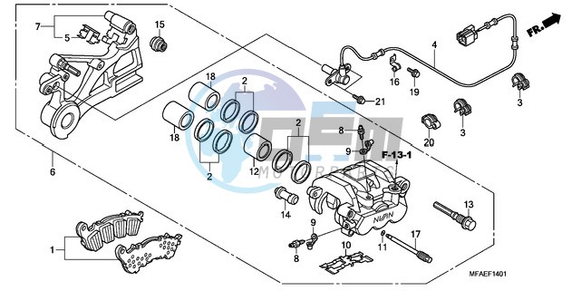 REAR BRAKE CALIPER (CBF1000A/T/S)