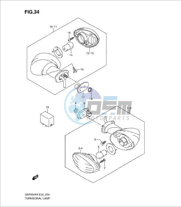 TURNSIGNAL LAMP (GSF650K9/AK9/UK9/UAK9/L0/AL0/UL0/UAL0)