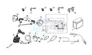 QUAD RAIDER 600 LE CHASSIS LONG drawing INDICATORS / STARTER / BATTERY