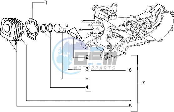 Cylinder - piston - piston pin assy