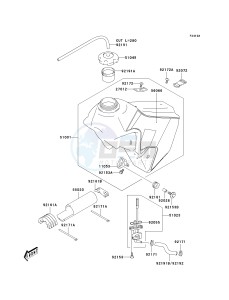 KLX 400 A [KLX400SR KLX400R] (A1-A2 A2 CAN ONLY) [KLX400SR KLX400R] drawing FUEL TANK-- KLX400-B2- -