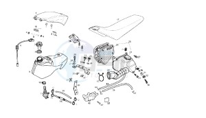 SENDA R DRD X-TREME - 50 CC 2T EURO2 drawing FUEL TANK - SEAT